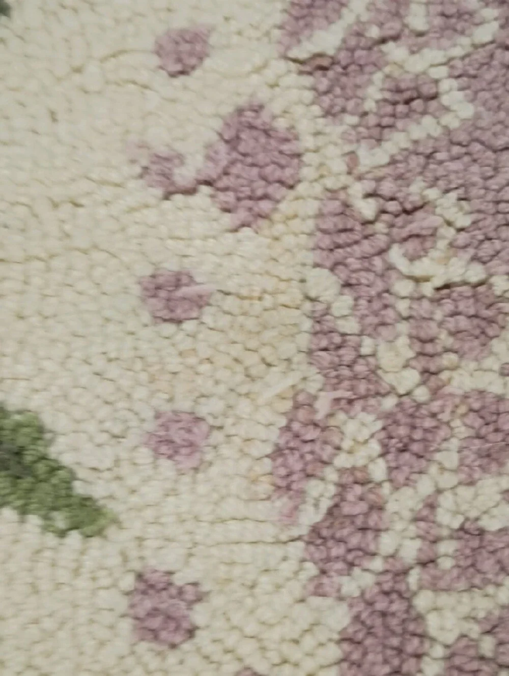 Vintage Pink and Green Floral Hooked Door Mat